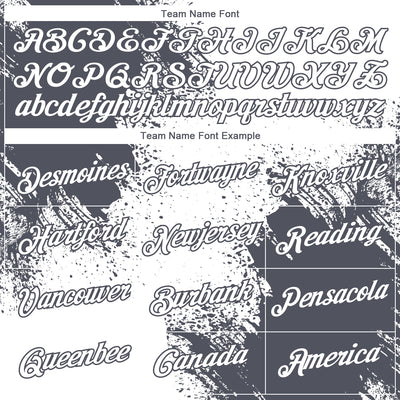 Custom White Steel Gray 3D Pattern Design Abstract Brush Stroke Performance T-Shirt