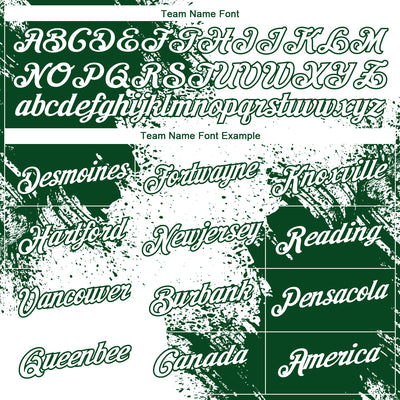 Custom White Green 3D Pattern Design Abstract Brush Stroke Performance T-Shirt