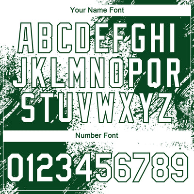 Custom White Green 3D Pattern Design Abstract Brush Stroke Performance T-Shirt