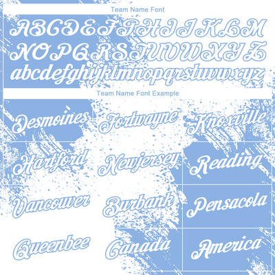 Custom White Light Blue 3D Pattern Design Abstract Brush Stroke Performance T-Shirt