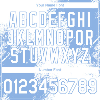 Custom White Light Blue 3D Pattern Design Abstract Brush Stroke Performance T-Shirt