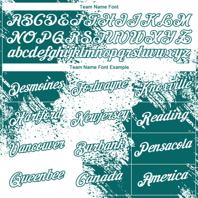 Custom White Teal 3D Pattern Design Abstract Brush Stroke Performance T-Shirt