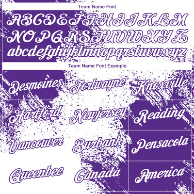 Custom White Purple 3D Pattern Design Abstract Brush Stroke Performance T-Shirt