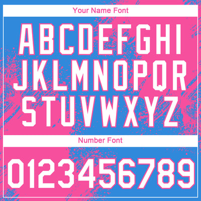 Custom Powder Blue White-Pink 3D Pattern Design Abstract Brush Stroke Performance T-Shirt