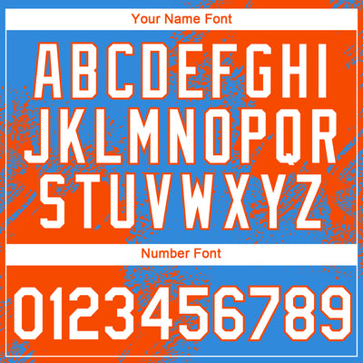 Custom Powder Blue White-Orange 3D Pattern Design Abstract Brush Stroke Performance T-Shirt