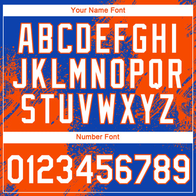 Custom Thunder Blue White-Orange 3D Pattern Design Abstract Brush Stroke Performance T-Shirt