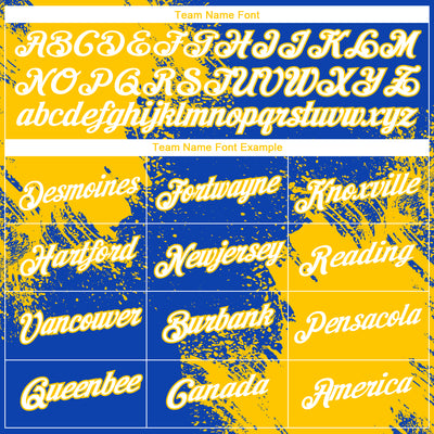 Custom Thunder Blue White-Yellow 3D Pattern Design Abstract Brush Stroke Performance T-Shirt