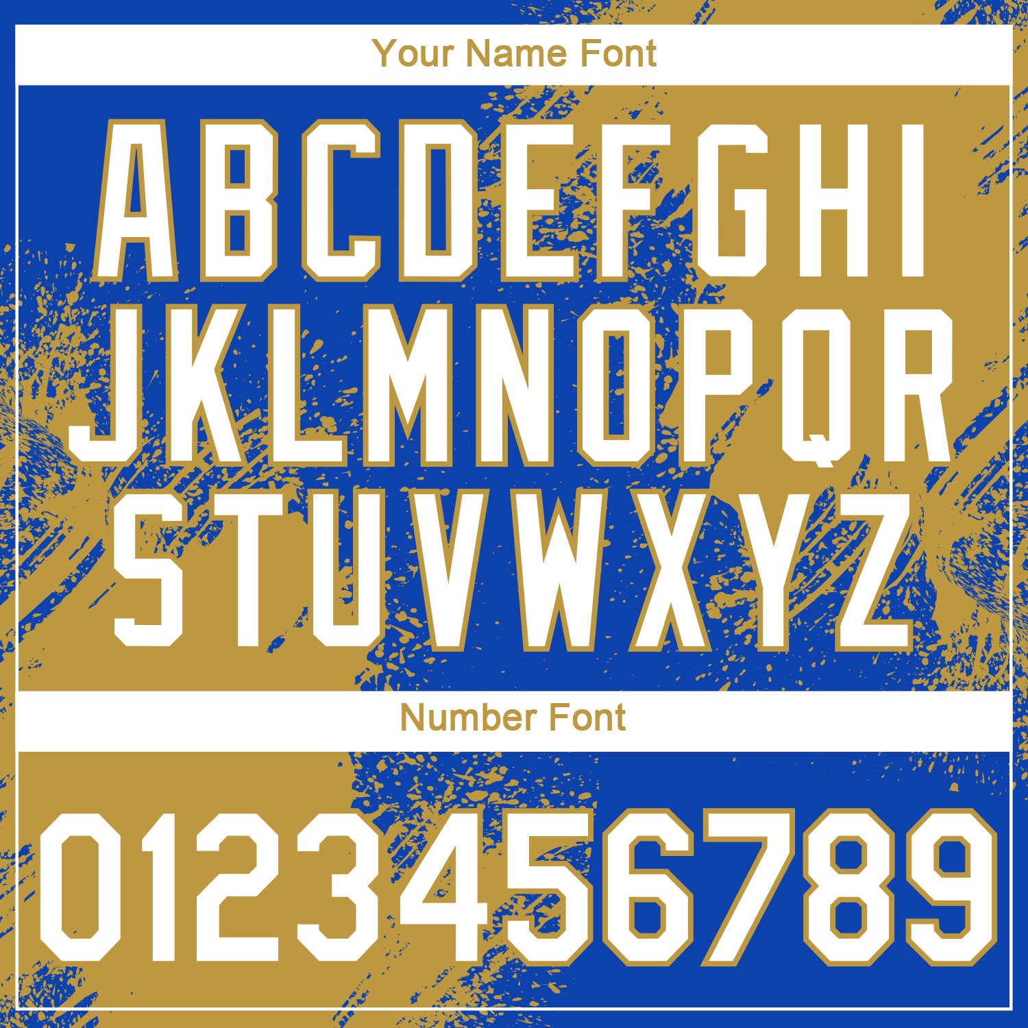 Custom Thunder Blue White-Old Gold 3D Pattern Design Abstract Brush Stroke Performance T-Shirt