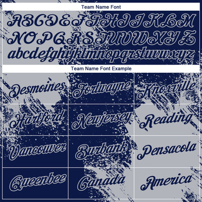 Custom Navy Gray 3D Pattern Design Abstract Brush Stroke Performance T-Shirt