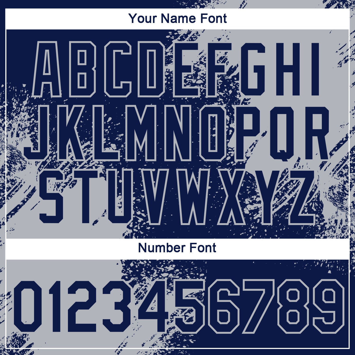 Custom Navy Gray 3D Pattern Design Abstract Brush Stroke Performance T-Shirt