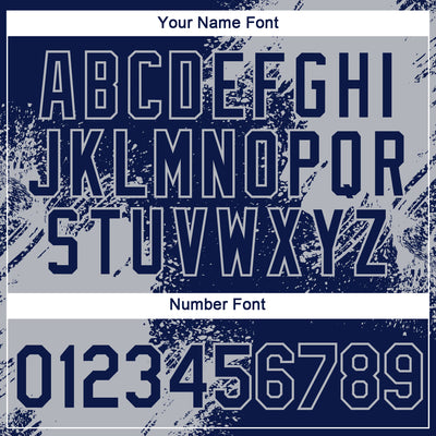 Custom Navy Gray 3D Pattern Design Abstract Brush Stroke Performance T-Shirt