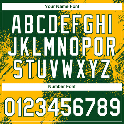 Custom Green White-Gold 3D Pattern Design Abstract Brush Stroke Performance T-Shirt