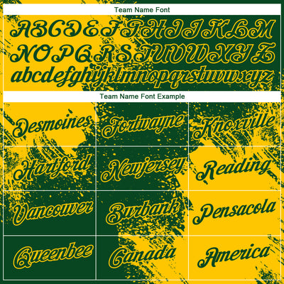 Custom Green Yellow 3D Pattern Design Abstract Brush Stroke Performance T-Shirt