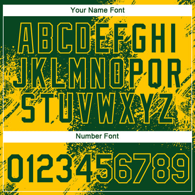 Custom Green Yellow 3D Pattern Design Abstract Brush Stroke Performance T-Shirt