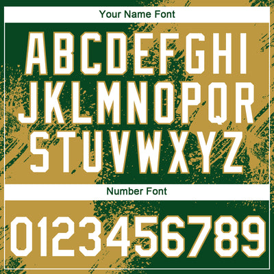 Custom Green White-Old Gold 3D Pattern Design Abstract Brush Stroke Performance T-Shirt