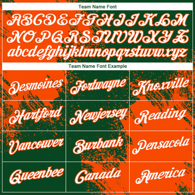 Custom Green White-Orange 3D Pattern Design Abstract Brush Stroke Performance T-Shirt