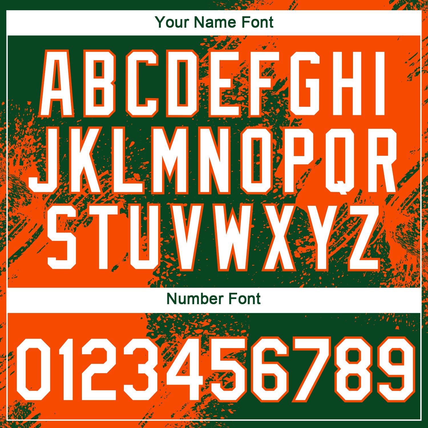 Custom Green White-Orange 3D Pattern Design Abstract Brush Stroke Performance T-Shirt