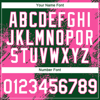 Custom Green White-Pink 3D Pattern Design Abstract Brush Stroke Performance T-Shirt