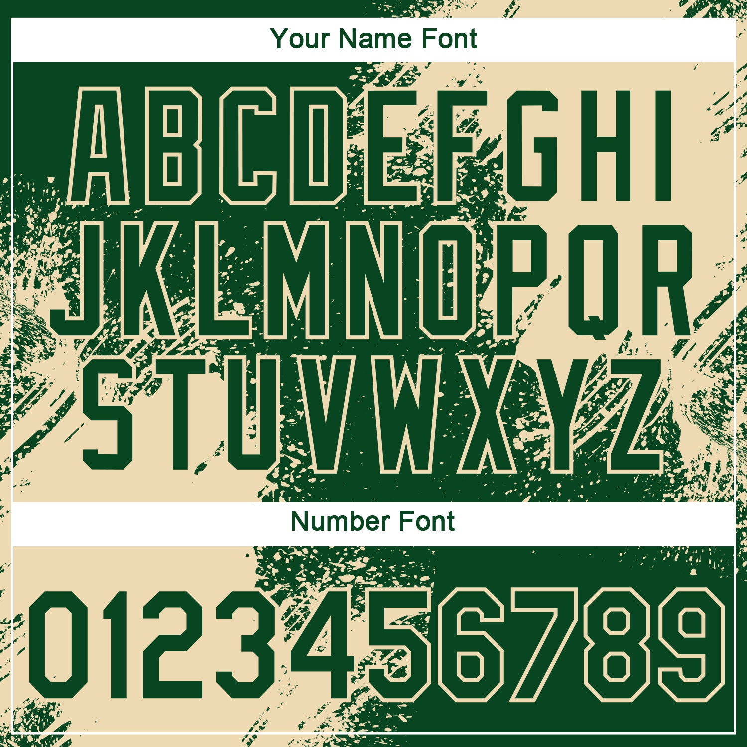 Custom Green Cream 3D Pattern Design Abstract Brush Stroke Performance T-Shirt