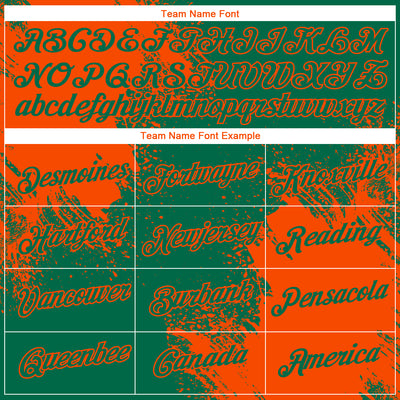 Custom Kelly Green Orange 3D Pattern Design Abstract Brush Stroke Performance T-Shirt