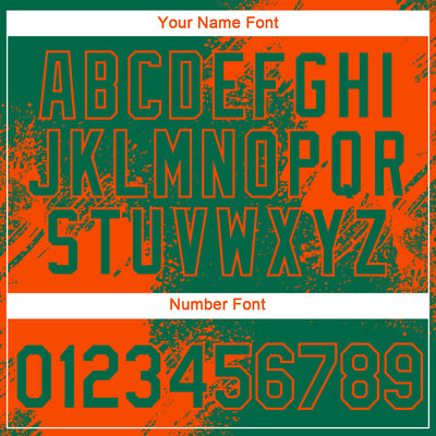 Custom Kelly Green Orange 3D Pattern Design Abstract Brush Stroke Performance T-Shirt