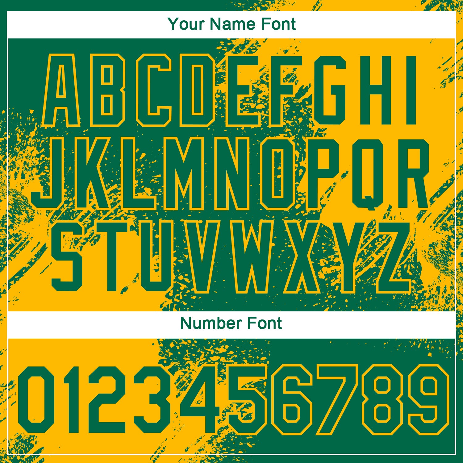 Custom Kelly Green Gold 3D Pattern Design Abstract Brush Stroke Performance T-Shirt