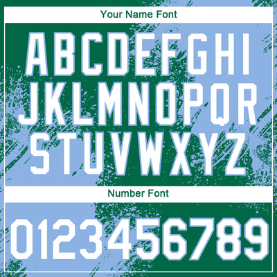 Custom Kelly Green White-Light Blue 3D Pattern Design Abstract Brush Stroke Performance T-Shirt