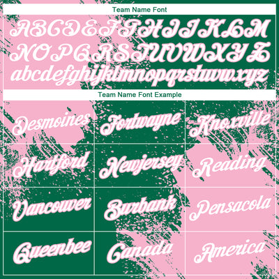 Custom Kelly Green White-Light Pink 3D Pattern Design Abstract Brush Stroke Performance T-Shirt