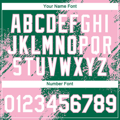 Custom Kelly Green White-Light Pink 3D Pattern Design Abstract Brush Stroke Performance T-Shirt