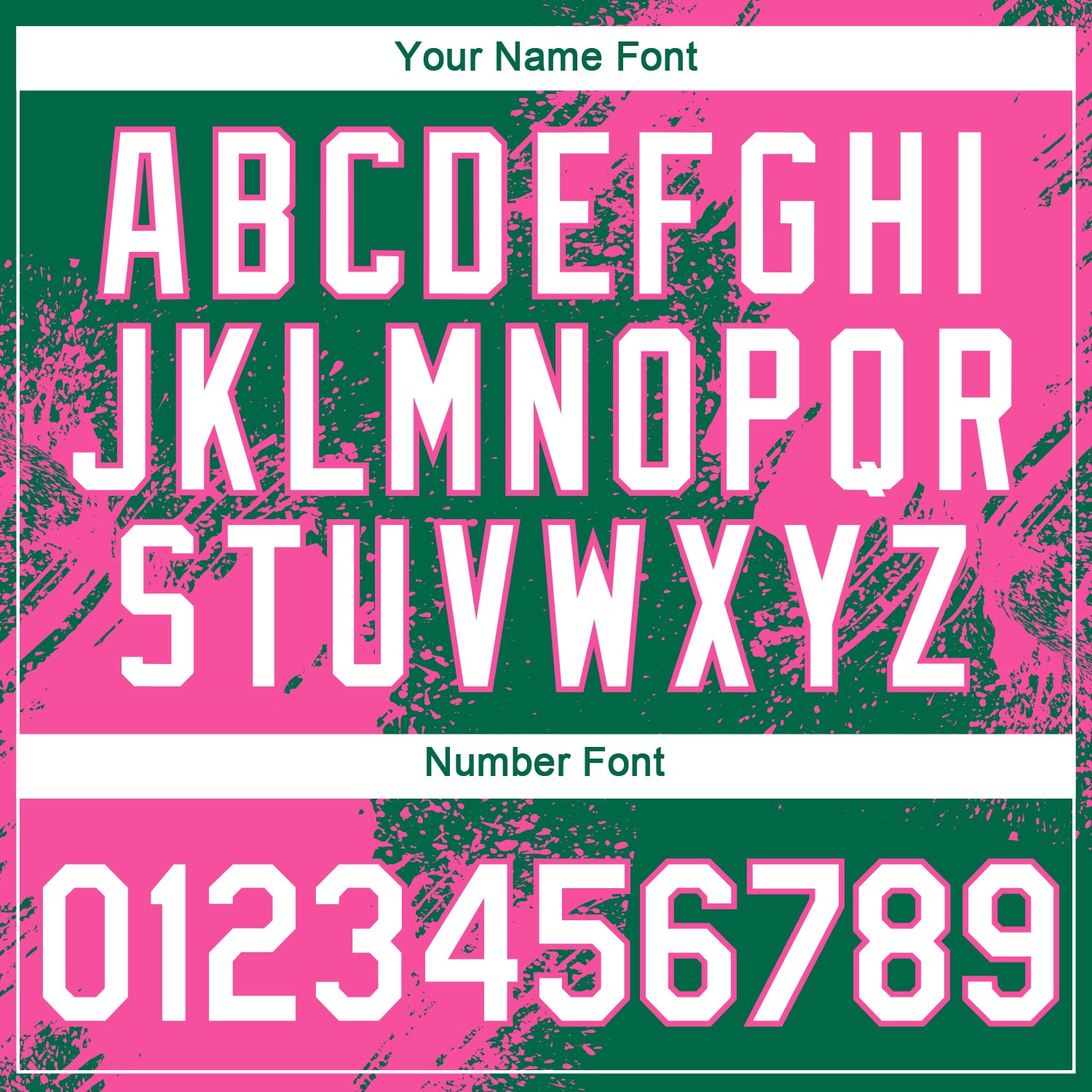 Custom Kelly Green White-Pink 3D Pattern Design Abstract Brush Stroke Performance T-Shirt