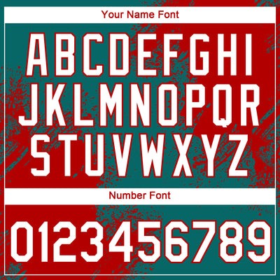 Custom Teal White-Red 3D Pattern Design Abstract Brush Stroke Performance T-Shirt