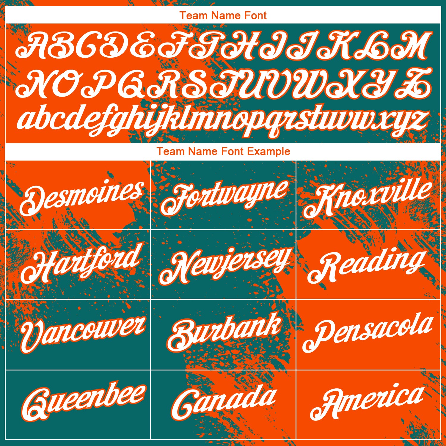 Custom Teal White-Orange 3D Pattern Design Abstract Brush Stroke Performance T-Shirt