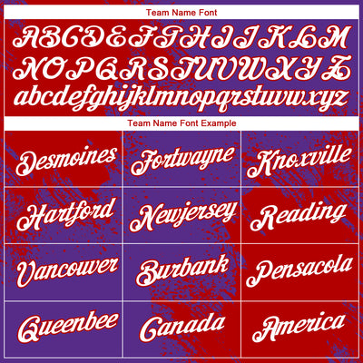 Custom Purple White-Red 3D Pattern Design Abstract Brush Stroke Performance T-Shirt