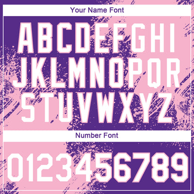 Custom Purple White-Light Pink 3D Pattern Design Abstract Brush Stroke Performance T-Shirt