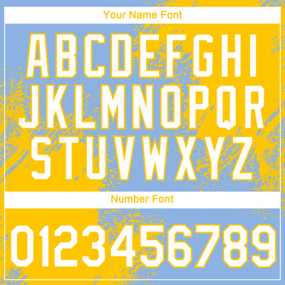 Custom Light Blue White-Yellow 3D Pattern Design Abstract Brush Stroke Performance T-Shirt