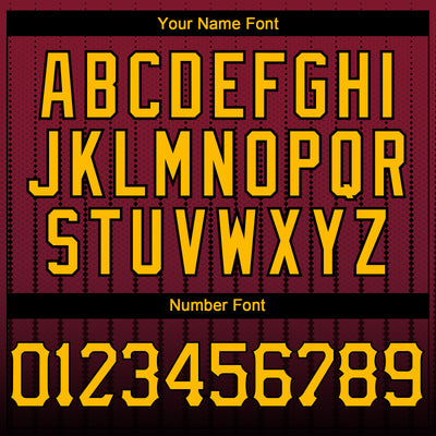 Custom Crimson Gold-Black 3D Pattern Design Gradient Geometric Shape Authentic Baseball Jersey