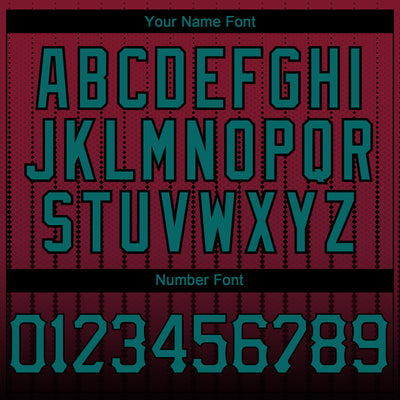 Custom Crimson Teal-Black 3D Pattern Design Gradient Geometric Shape Authentic Baseball Jersey