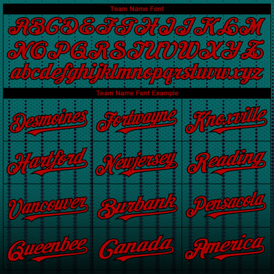 Custom Teal Red-Black 3D Pattern Design Gradient Geometric Shape Authentic Baseball Jersey