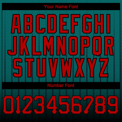 Custom Teal Red-Black 3D Pattern Design Gradient Geometric Shape Authentic Baseball Jersey