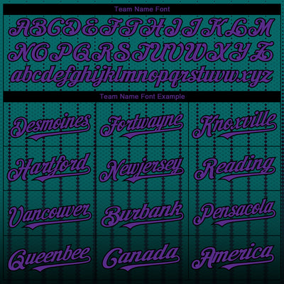 Custom Teal Purple-Black 3D Pattern Design Gradient Geometric Shape Authentic Baseball Jersey