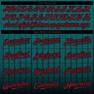 Custom Teal Crimson-Black 3D Pattern Design Gradient Geometric Shape Authentic Baseball Jersey