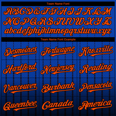 Custom Thunder Blue Orange-Black 3D Pattern Design Gradient Geometric Shape Authentic Baseball Jersey