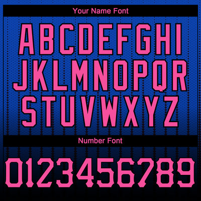 Custom Thunder Blue Pink-Black 3D Pattern Design Gradient Geometric Shape Authentic Baseball Jersey