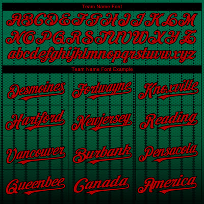 Custom Kelly Green Red-Black 3D Pattern Design Gradient Geometric Shape Authentic Baseball Jersey