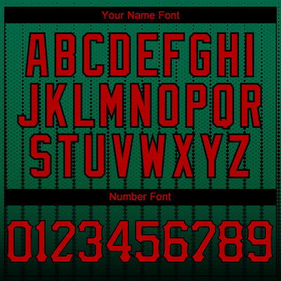 Custom Kelly Green Red-Black 3D Pattern Design Gradient Geometric Shape Authentic Baseball Jersey