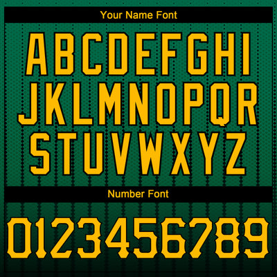 Custom Kelly Green Gold-Black 3D Pattern Design Gradient Geometric Shape Authentic Baseball Jersey