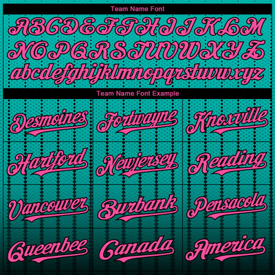 Custom Aqua Pink-Black 3D Pattern Design Gradient Geometric Shape Authentic Baseball Jersey