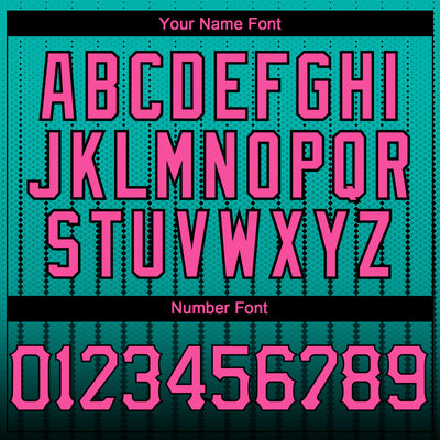 Custom Aqua Pink-Black 3D Pattern Design Gradient Geometric Shape Authentic Baseball Jersey