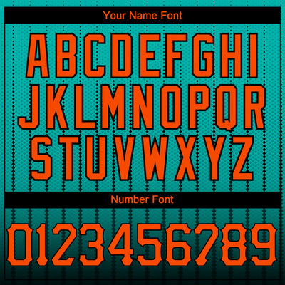 Custom Aqua Orange-Black 3D Pattern Design Gradient Geometric Shape Authentic Baseball Jersey