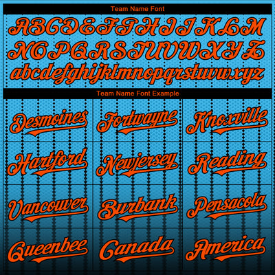 Custom Sky Blue Orange-Black 3D Pattern Design Gradient Geometric Shape Authentic Baseball Jersey